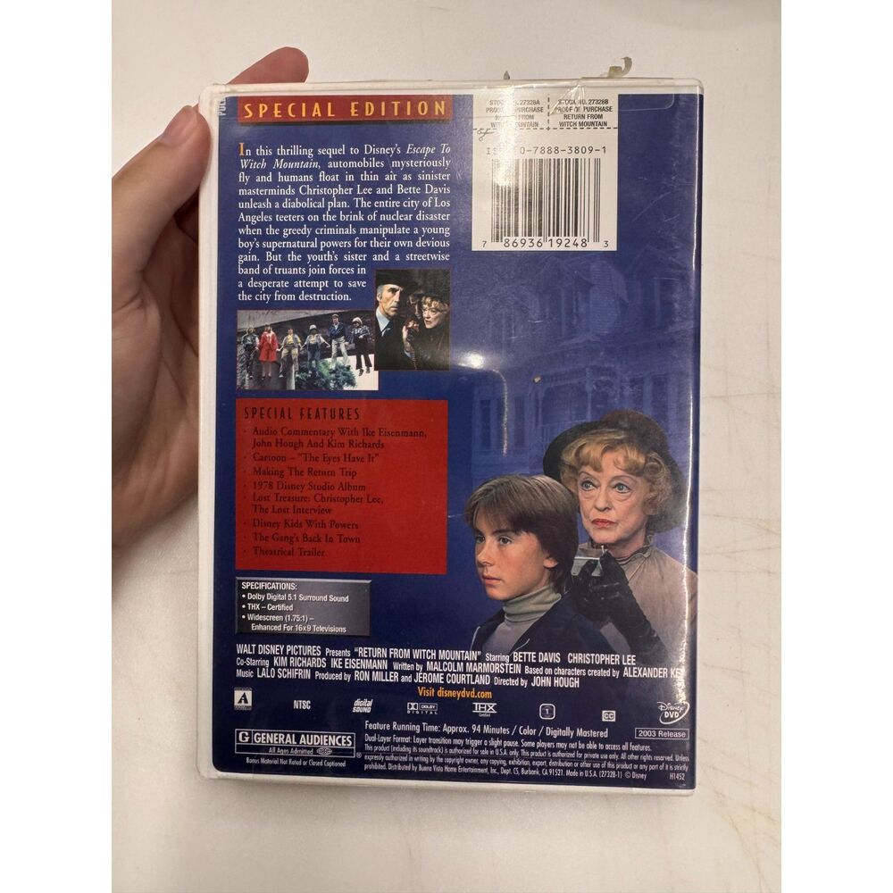 Return from Witch Mountain [DVD] Disc Tested Working - Picture 3 of 3